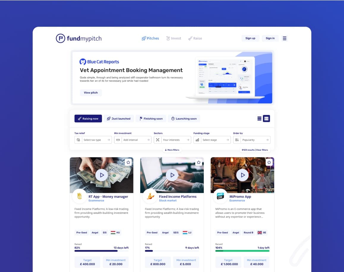 FundMyPitch project overview