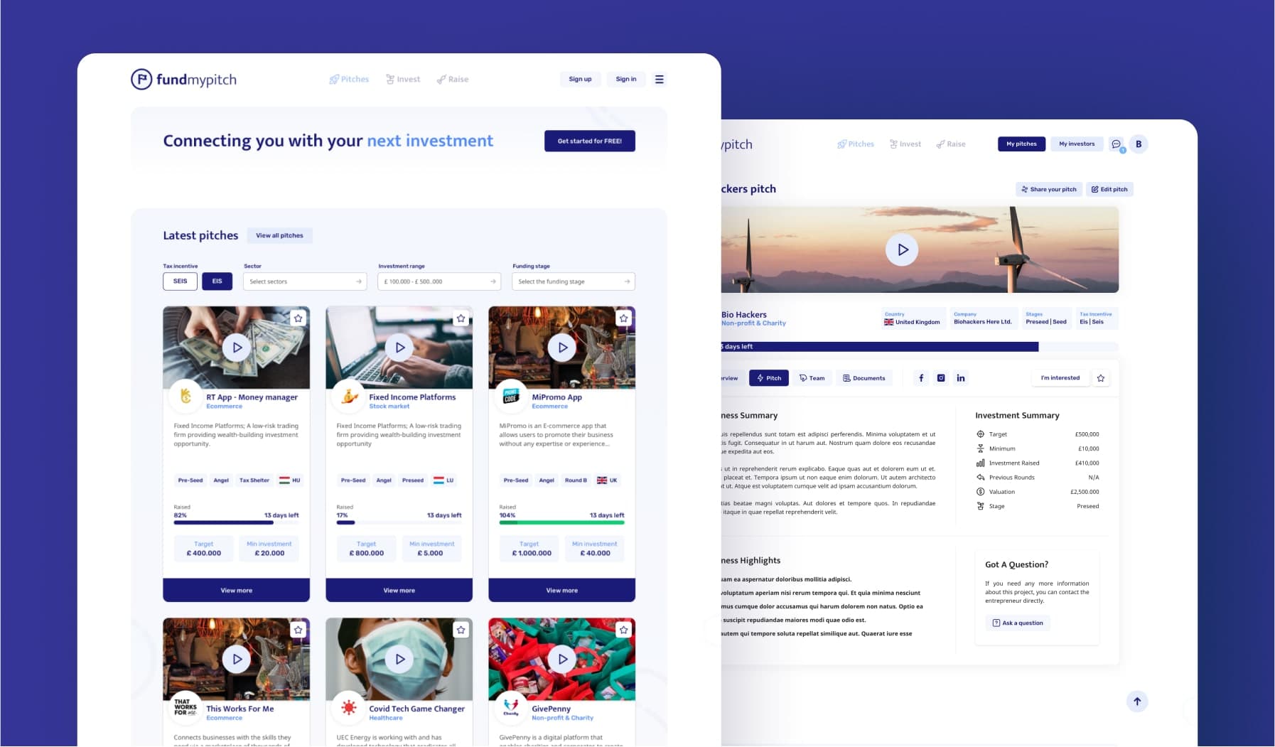 FundMyPitch result 1