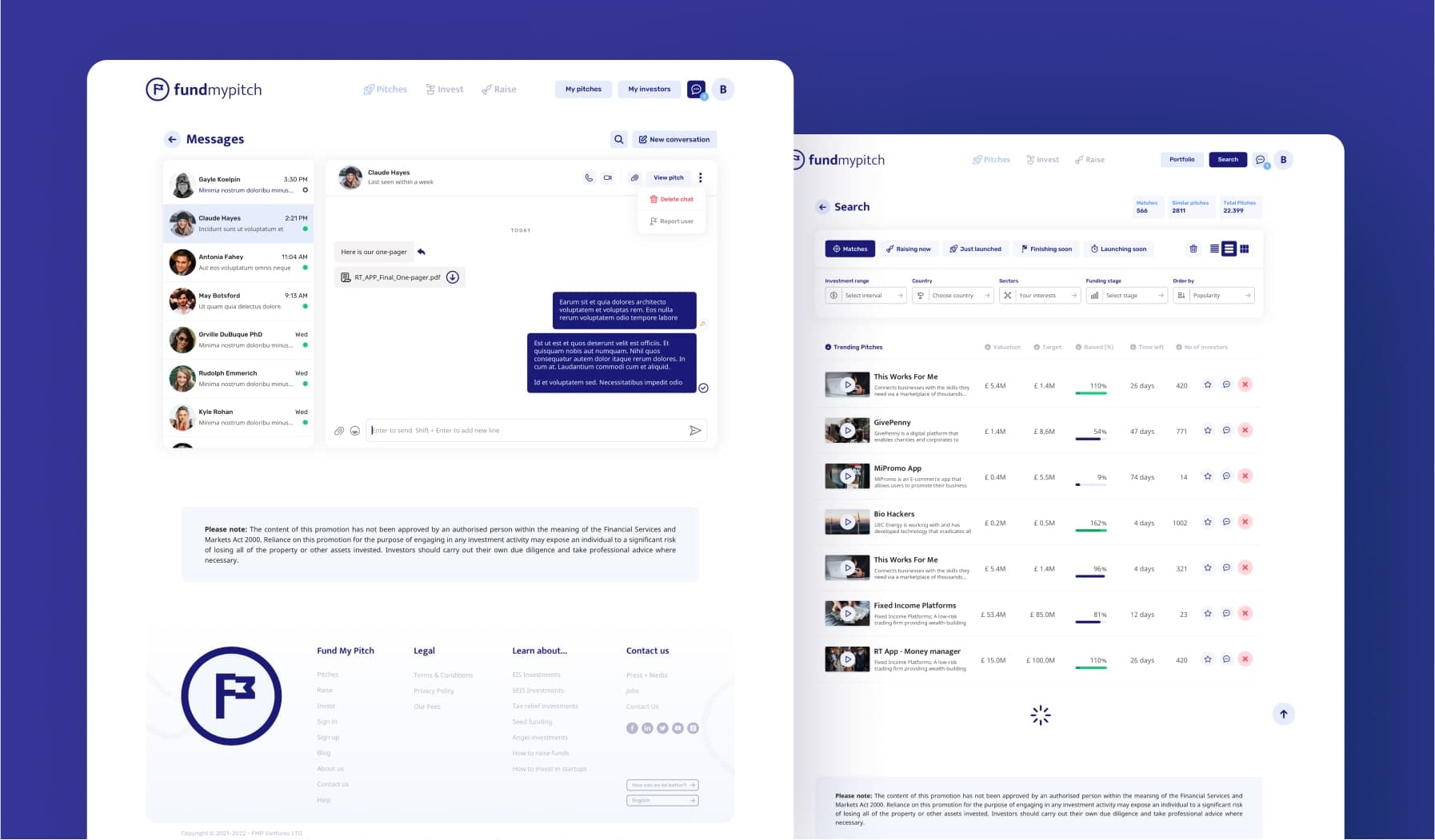 FundMyPitch result 2